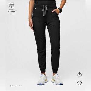 FIGS high waisted Zamora Joggers in black, size XS